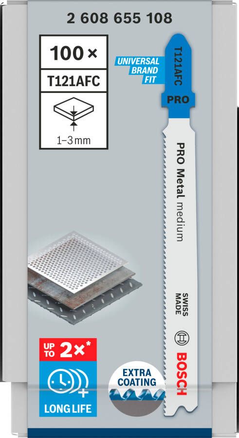 Bosch Accessoires PRO Metal medium T121AFC decoupeerzaagblad | 92 mm | 100-delig 2608655108