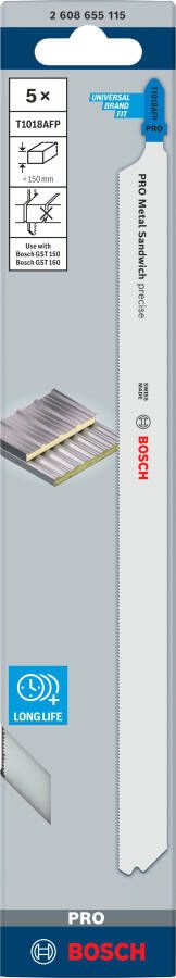 Bosch Accessoires PRO Metal Sandwich T1018AFP decoupeerzaagbladen | 250 mm | 5 stuks 2608655115