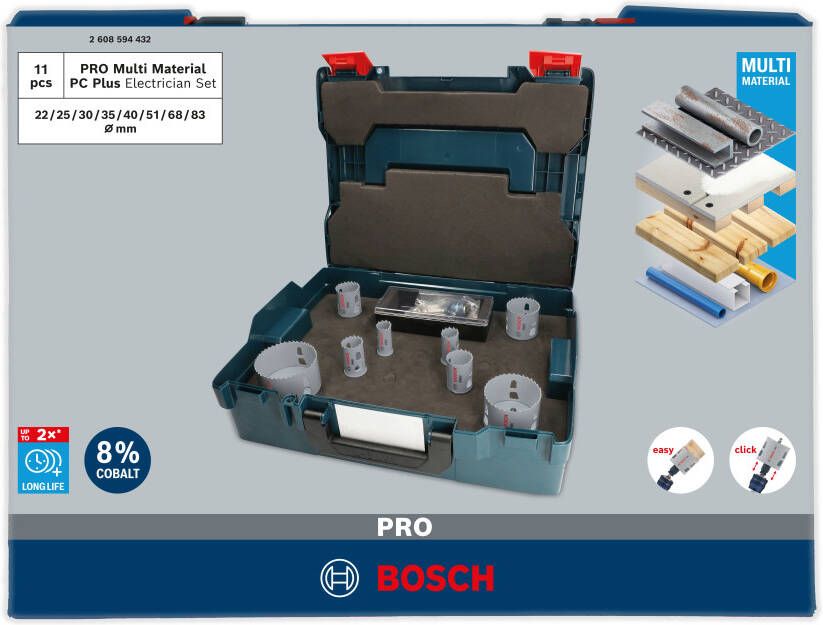 Bosch Accessoires PRO Multi Material PC Plus gatzaagset | 11-delig 2608594432