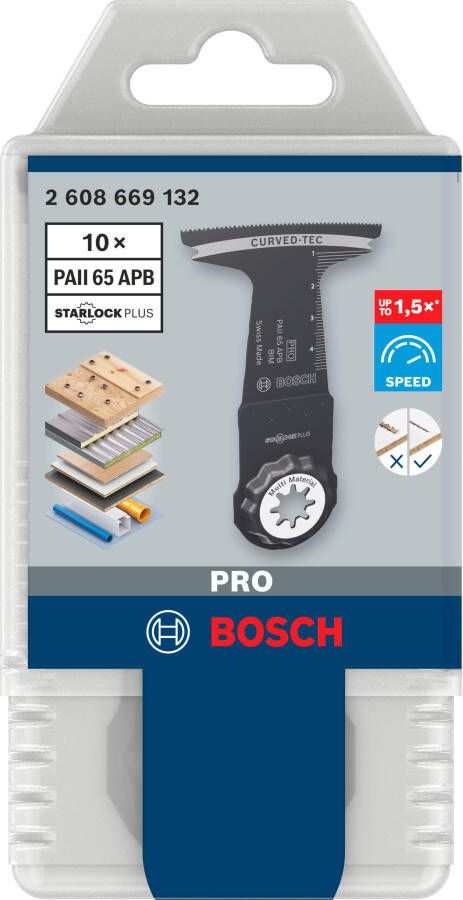 Bosch Accessoires PRO PAII 65 APB Multitool zaagblad | 65 x 55 mm | 10 stuks 2608669132