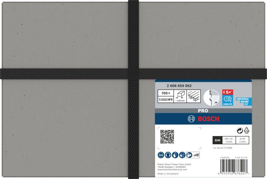 Bosch Accessoires PRO Pallet Repair fast S1022HFR zaagblad | 0 |9 x 19 x 200 mmm 100 stuks 2608659062