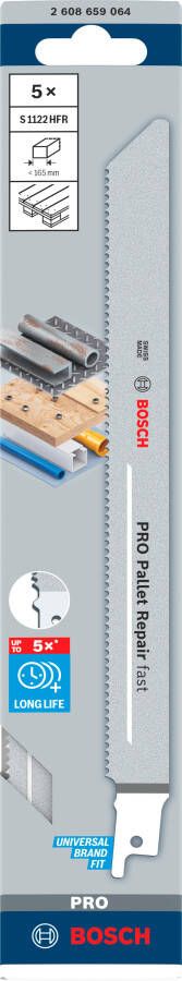 Bosch Accessoires PRO Pallet Repair fast S1122HFR zaagblad | 0 |9 x 19 x 225 mmm 5 stuks 2608659064