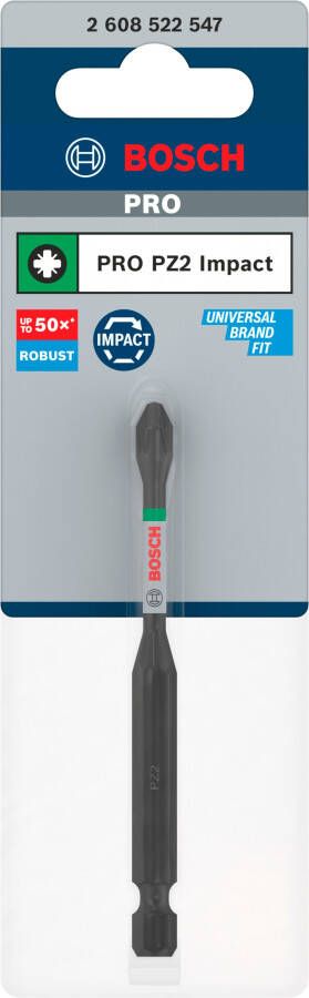 Bosch Accessoires PRO Pozidriv slagschroefbit | PZ2 | 90 mm 2608522547