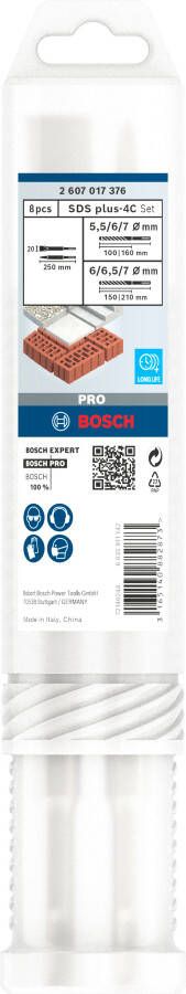 Bosch Accessoires PRO SDS plus-4C Chisel and Drill Bit Set | 8 pcs 2607017376