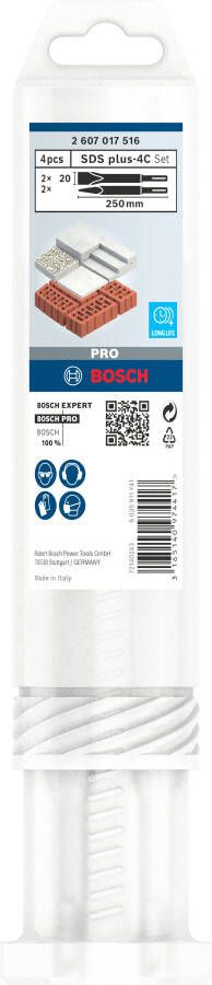 Bosch Accessoires PRO SDS plus-4C Chisel Set | 4 pcs 2607017516