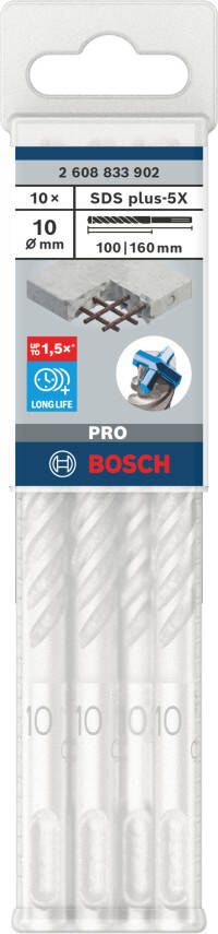 Bosch Accessoires PRO SDS plus-5X Hammer Drill Bit | 10 x 100 x 160 mm | 10 pcs 2608833902