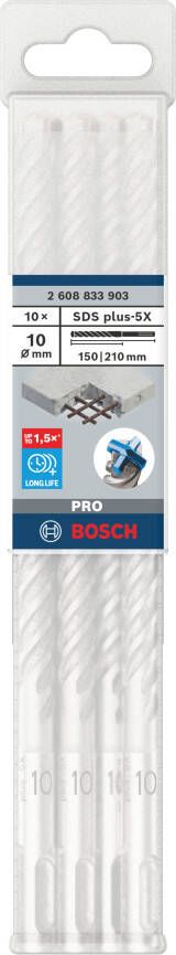 Bosch Accessoires PRO SDS plus-5X Hammer Drill Bit | 10 x 150 x 210 mm | 10 pcs 2608833903