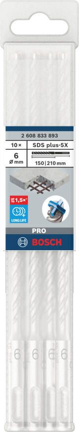 Bosch Accessoires PRO SDS plus-5X Hammer Drill Bit | 6 x 150 x 210 mm | 10 pcs 2608833893