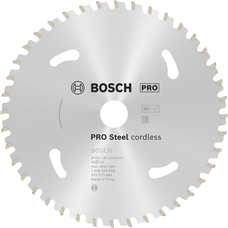 Bosch Accessoires PRO Steel cordless Cirkelzaagblad | 165 x 1 6 x 20 mm 2608846858