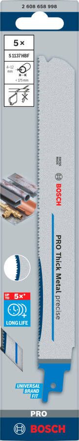 Bosch Accessoires PRO Thick Metal precise S1137HBF zaagblad | 1 |1 x 25 x 225 mm | 5-delig 2608658998