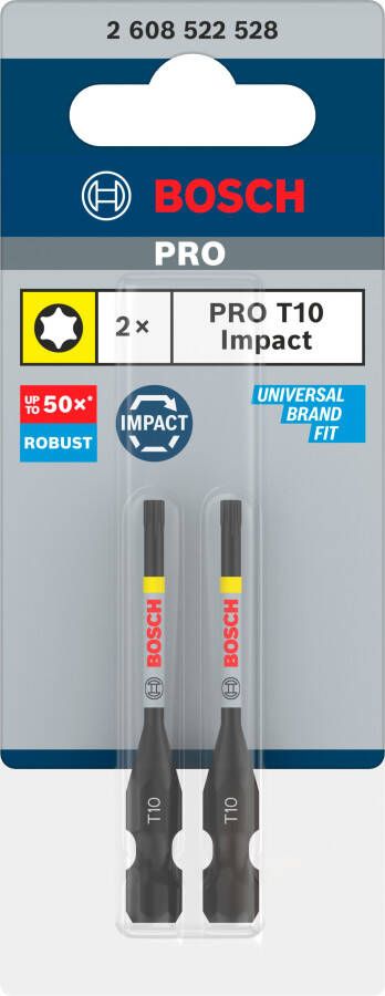 Bosch Accessoires PRO Torx slagschroefbit | T10 | 55 mm | 2-delig 2608522528