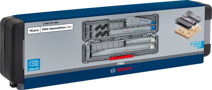 Bosch Accessoires PRO Tough Box Demolition zaagbladset | 16-delig 2607011822