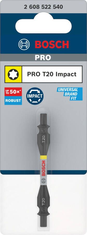 Bosch Accessoires PRO tweezijdige slagschroefbit met Pick and Click index | T20 | 65 mm 2608522540