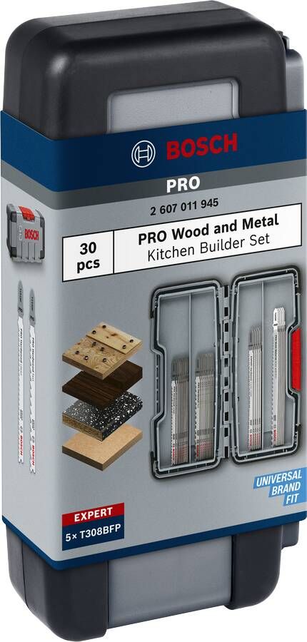 Bosch Accessoires PRO Wood and Metal Keukenbouwerset | 100 mm | 30-delig 2607011945