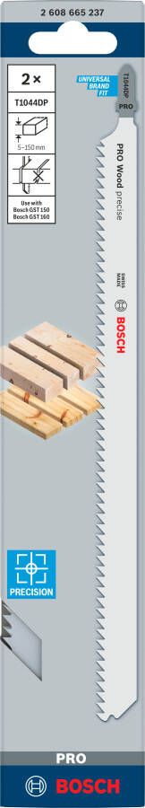 Bosch Accessoires PRO Wood precise T1044DP decoupeerzaagblad | 250 mm | 2-delig 2608665237