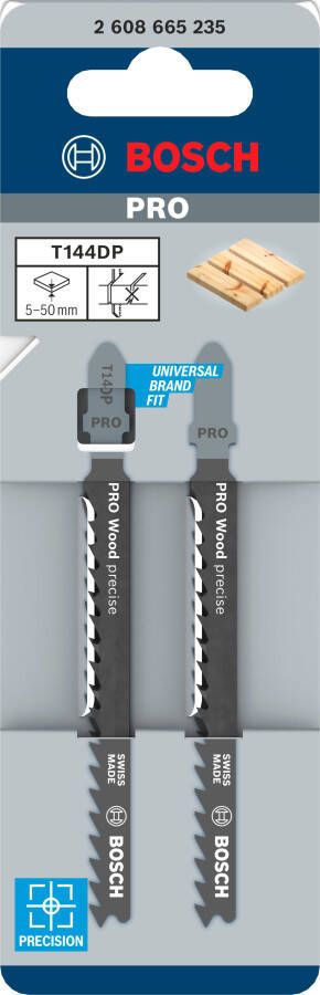 Bosch Accessoires -PRO Wood precise T144DP decoupeerzaagblad | 100 mm | 2-delig 2608665235