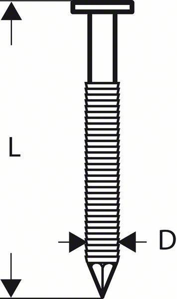 Bosch Accessoires Rondkopstripspijker SN21RK 60RG 2 8 mm 60 mm verzinkt gegroefd 4000st 2608200036