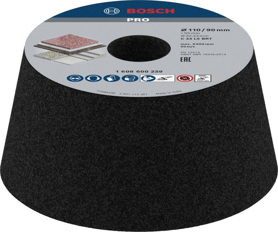 Bosch Accessoires Schuurkom conisch steen beton 90 mm 110 mm 55 mm 24 1st 1608600239