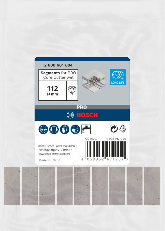 Bosch Accessoires Segmenten voor PRO Core Cutter wet | 112 mm | 1 4-inch UNC 2608601804