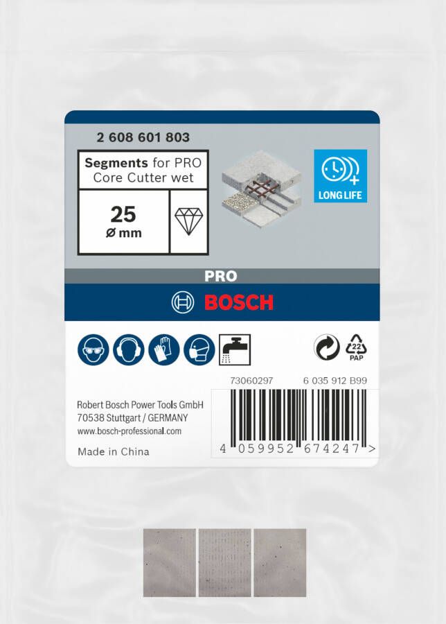 Bosch Accessoires Segmenten voor PRO Core Cutter wet | 25 mm | 1 4-inch UNC 2608601803