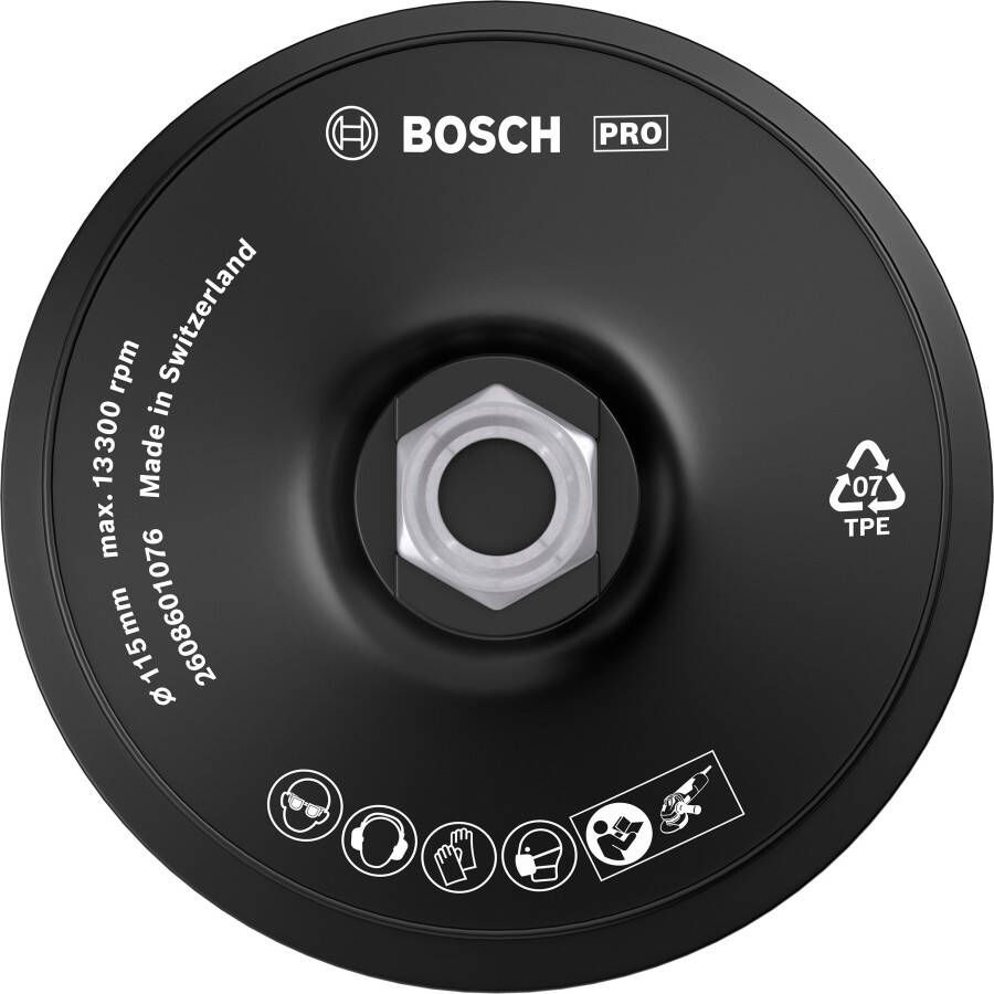 Bosch Accessoires Steunschijf met klithechtsysteem 115 mm 13.300 o.p.m 1st 2608601076