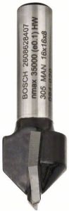 Bosch Accessoires V-groeffrezen 8 mm D1 16 mm L 16 mm G 45 mm 90° 1st 2608628407