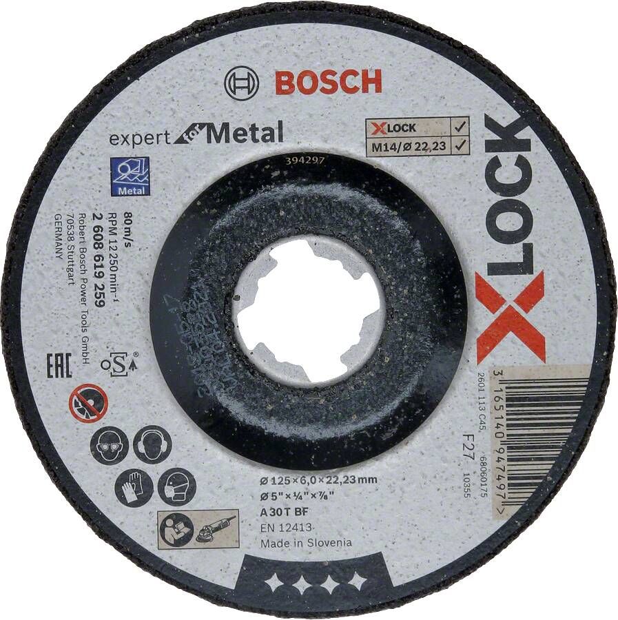 Bosch Accessoires X-LOCK Afbraamschijf Expert for Metal 125x6x22.23mm gebogen 1 stuk(s) 2608619259