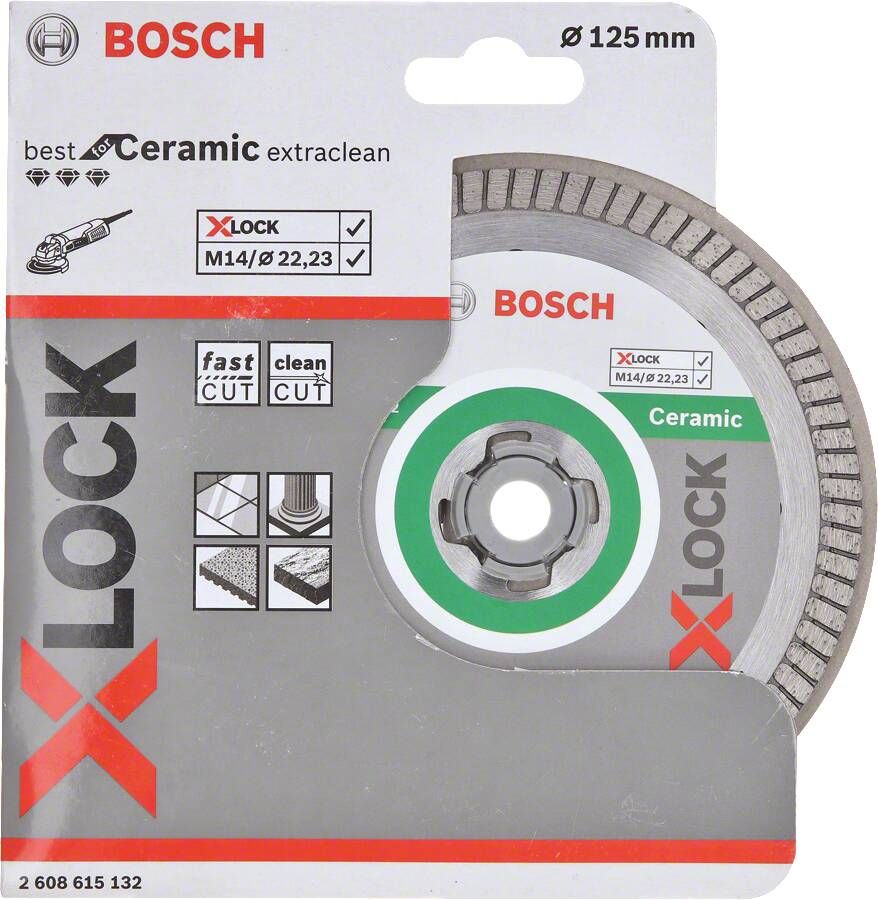Bosch Accessoires X-LOCK Diamantschijf Best for Ceramic Extraclean Turbo 125 x 22 23 x 1 4 x 7 mm 1 stuk(s) 2608615132