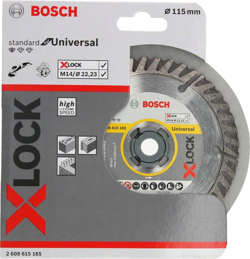 Bosch Accessoires X-LOCK Diamantschijf Standard for Universal 115 x 22 23 x 2 0 x 10 mm 1 stuk(s) 2608615165