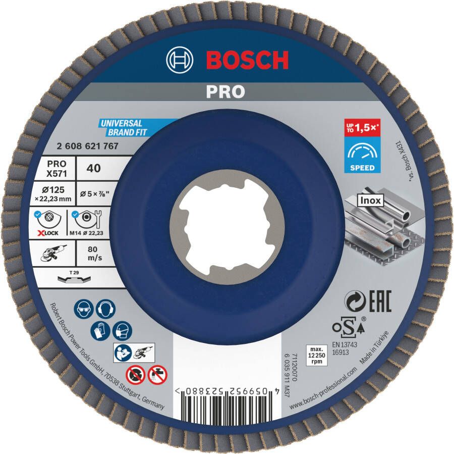 Bosch Accessoires X-LOCK Lamellenschijf schuin kunststof Ø125mm G 40 X571 Best for Metal 2608621767