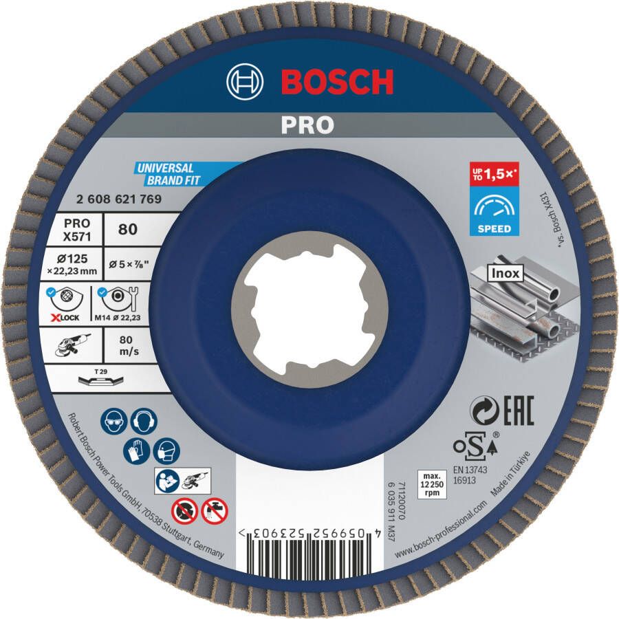 Bosch Accessoires X-LOCK Lamellenschijf schuin kunststof Ø125mm G 80 X571 Best for Metal 2608621769