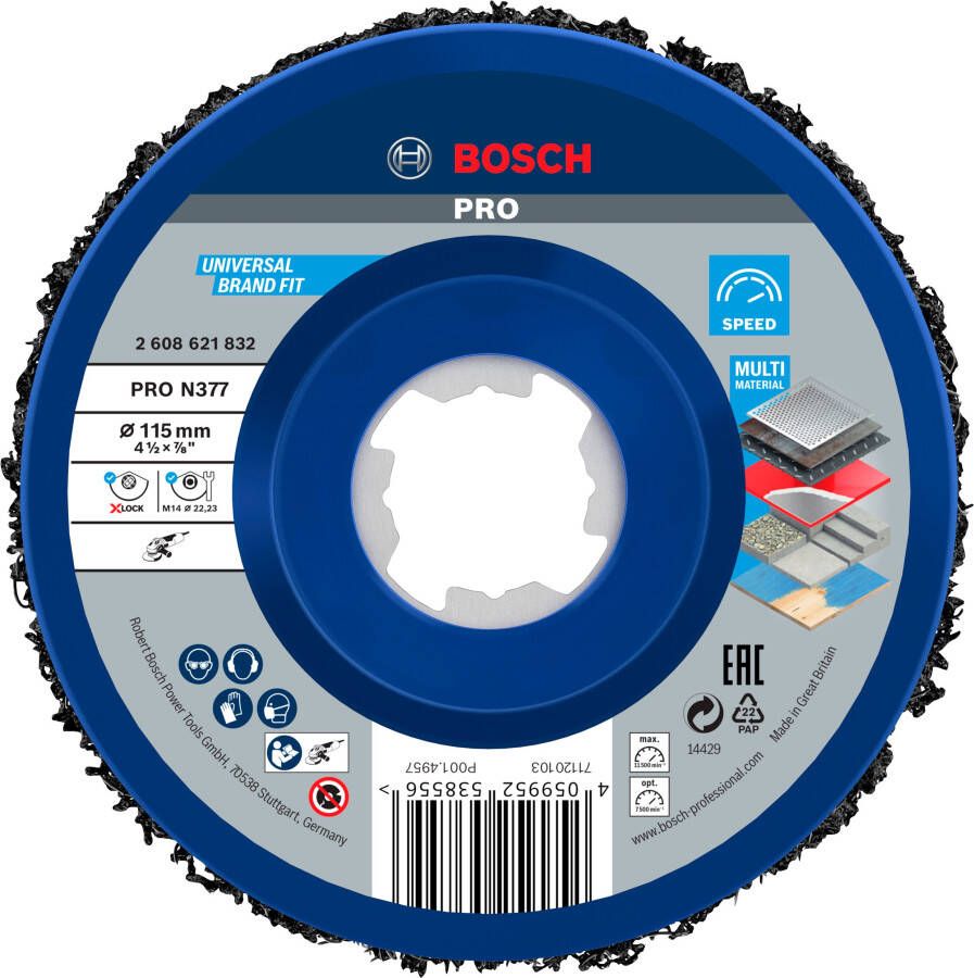 Bosch Accessoires X-LOCK Reinigingsschijf N377 Metal Ø115mm 2608621832