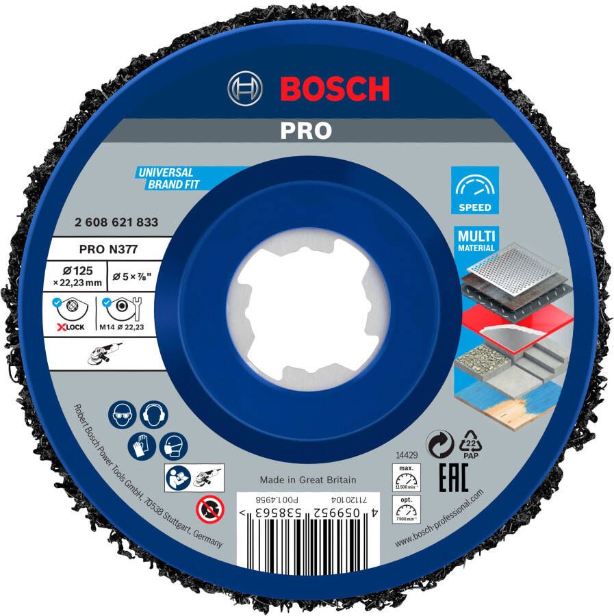 Bosch Accessoires X-LOCK Reinigingsschijf N377 Metal Ø125mm 2608621833