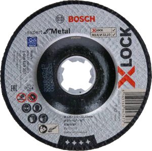 Bosch Accessoires X-LOCK Slijpschijf Expert for Metal 125x2.5x22.23mm gebogen 25 stuk(s) 2608619257