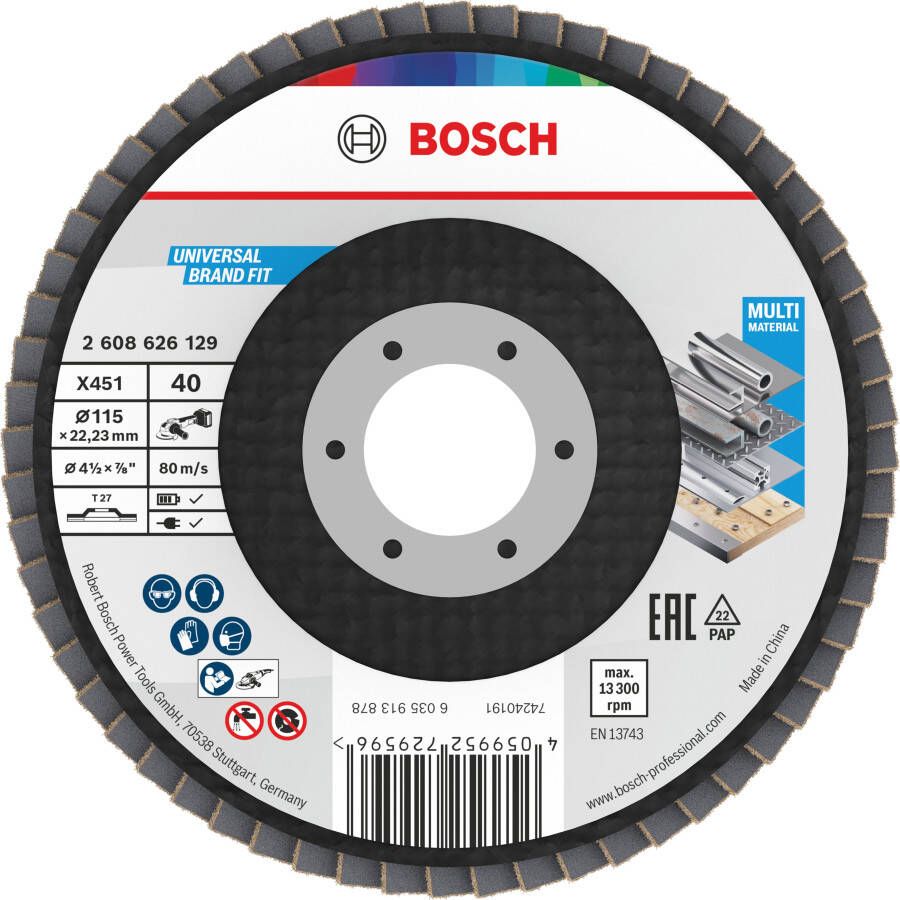 Bosch Accessoires X451 Lamellenschuurschijf | 115 x 22 23 mm | G40 | T27 2608626129