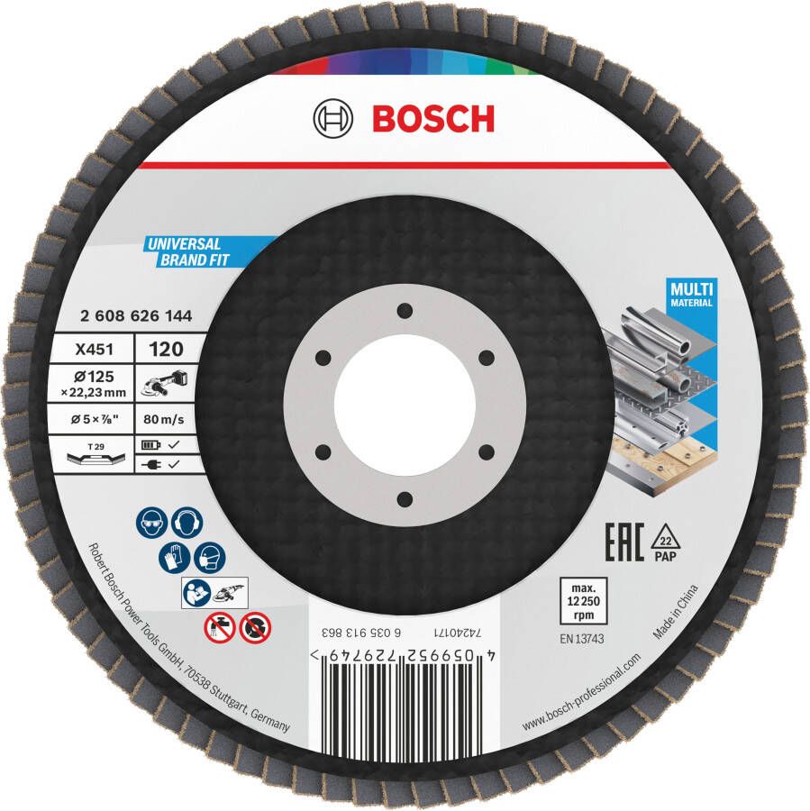 Bosch Accessoires X451 Lamellenschuurschijf | 125 x 22 23 mm | G120 | T29 2608626144