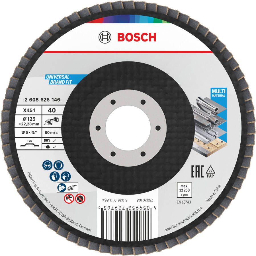 Bosch Accessoires X451 Lamellenschuurschijf | 125 x 22 23 mm | G40 | T27 2608626146