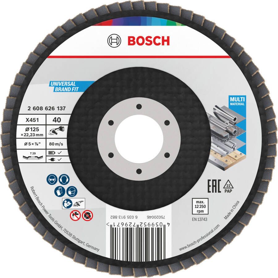 Bosch Accessoires X451 Lamellenschuurschijf | 125 x 22 23 mm | G40 | T29 2608626137