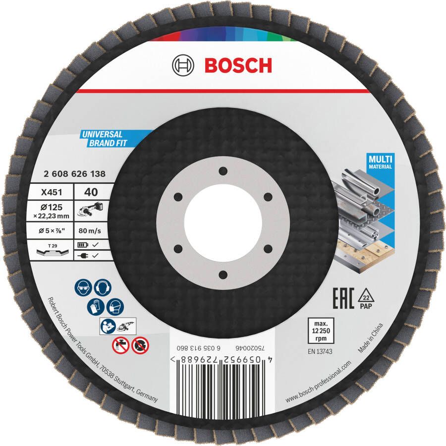 Bosch Accessoires X451 Lamellenschuurschijf | 125 x 22 23 mm | G40 | T29 2608626138