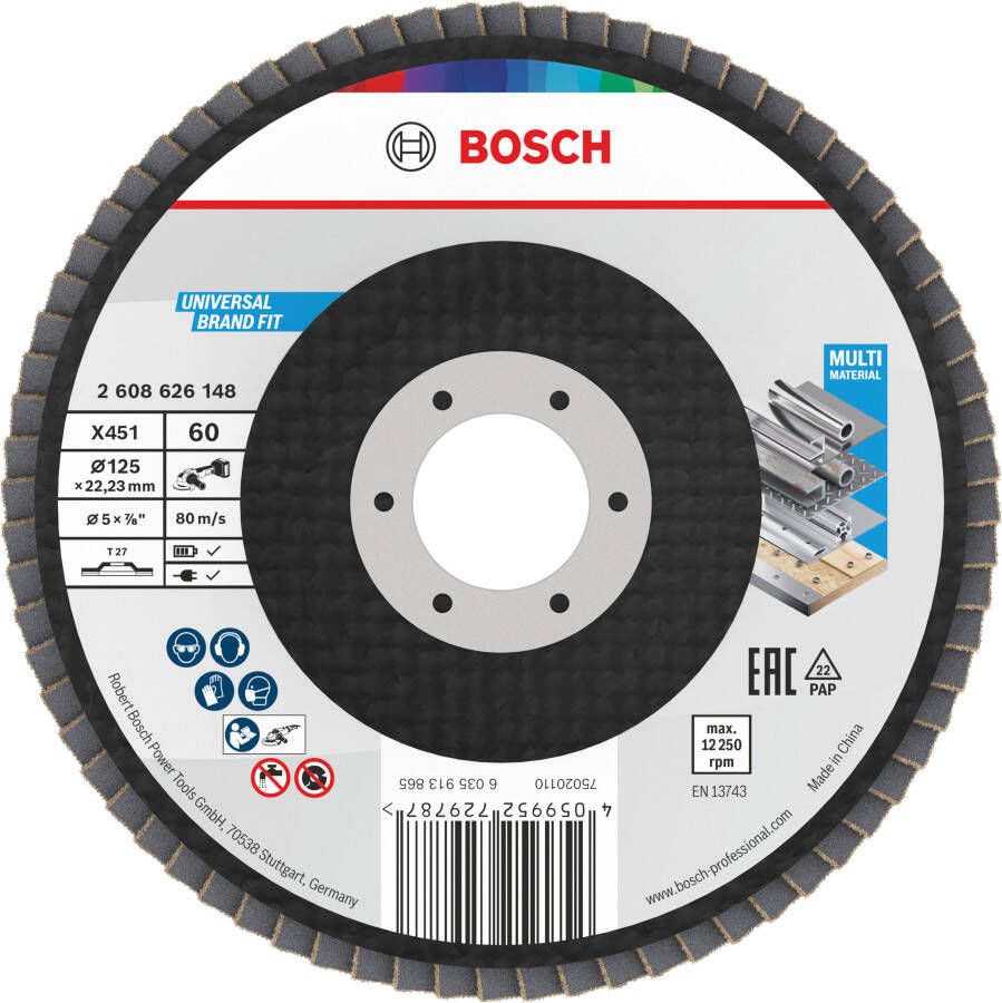 Bosch Accessoires X451 Lamellenschuurschijf | 125 x 22 23 mm | G60 | T27 2608626148