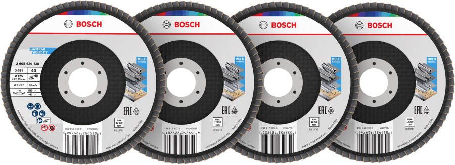 Bosch Accessoires X451 Lamellenschuurschijfset | 125 x 22 23 mm | G40; 60; 80; 120 | T29 | 60 stuks 2608626160