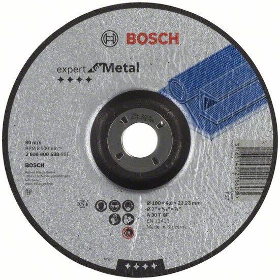 Bosch Afbraamschijf gebogen Expert for Metal A 30 T BF 180 mm 22 23 mm 4 8 mm 10 stuks