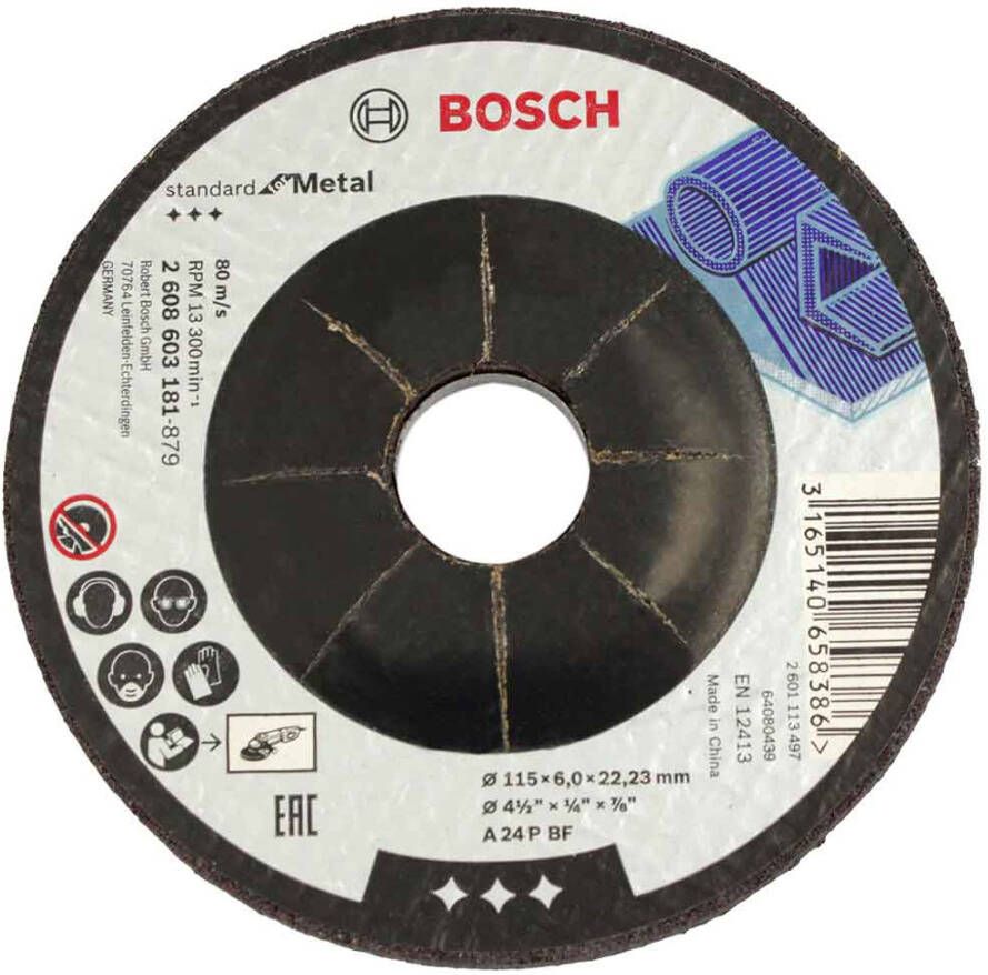 Bosch Accessoires Afbraamschijf gebogen Standard for Metal A 24 P BF 115 mm 22 23 mm 6 0 mm 1 stuks 2608603181