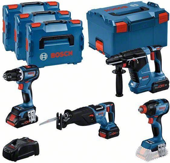 Bosch Blauw 4-delige Combopack | GSR + GDX + GBH + GSA in L-Boxx 0615990N37
