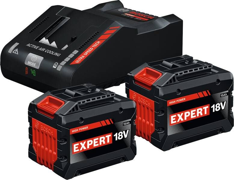 Bosch Blauw Accu Starterset EXBA18V-150 160 | 2x EXBA18V-150 + Lader EXAL18V-160 1600A0373Z