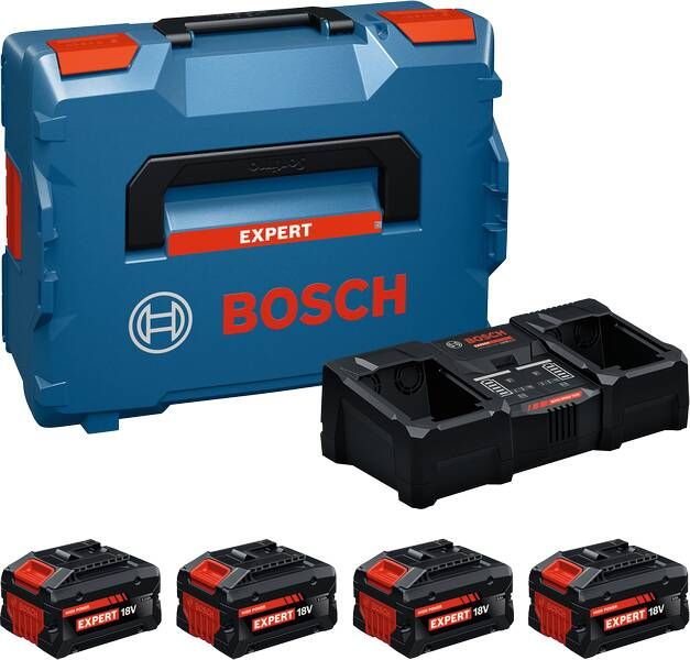 Bosch Blauw Accu Starterset EXBA18V | 2x EXBA18V-55 + 2x EXBA18V-80 + Lader EXAL18V2-320 1600A0373Y