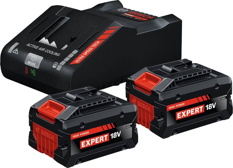 Bosch Blauw Accu Starterset EXBA18V-80 160 | 2x EXBA18V-80 + Lader EXAL18V-160 1600A0373T