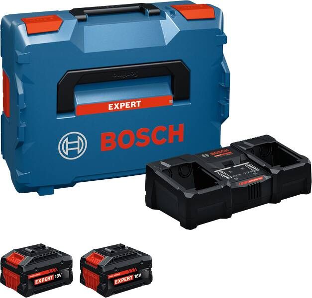 Bosch Blauw Accu Starterset EXBA18V-80 2-320 | 2x EXBA18V-80 + Lader EXAL18V2-320 1600A0373X