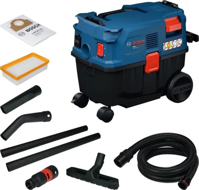 Bosch Blauw GAS12-25LS NL LUX Stofzuiger (Slang 3 1 2x buis vloermondstuk spleetmondstuk machineadapter fleecezak) 06019S3100