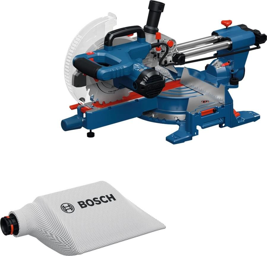 Bosch Blauw GCM 305-216S Afkortzaag Kap- en verstekzaag 216mm (Zaagblad klem stofzak liniaal) 0601B61000
